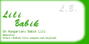 lili babik business card